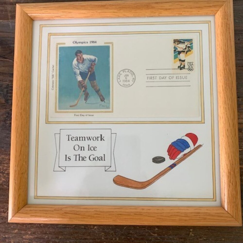 Honoring Olympic Ice Hockey & First Day Cover & Stamp-1984